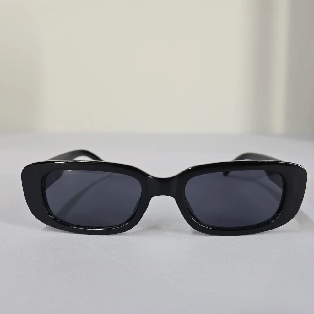 NEW Black Rectangular‎ Sunglasses Vintage Style Fashion Shades